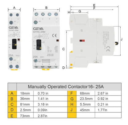 2P AC Manual/Auto Contactor 40A 2NO/2NC 220V Control Household