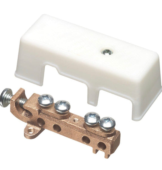 White Intersystem Zinc Grounding Bridge with Plastic Cover, 4-1/2-Inch