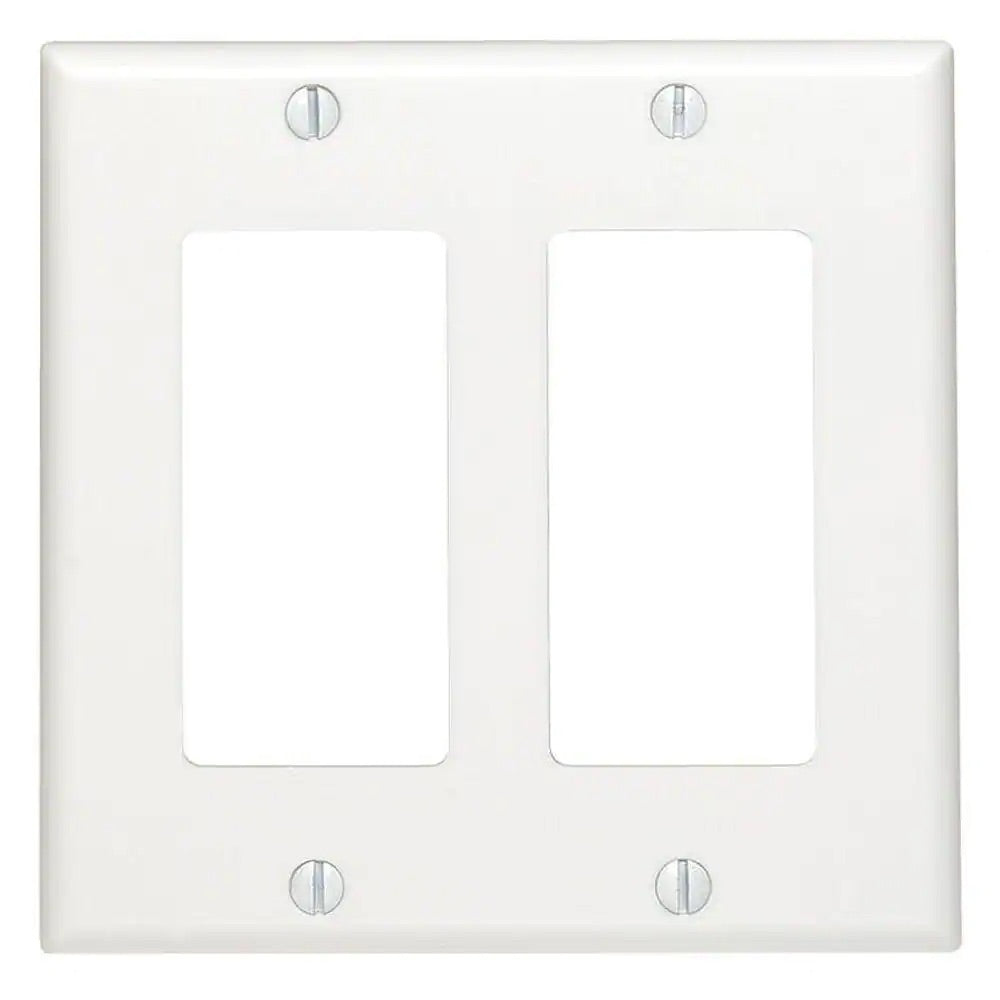 2-Gang Decorator/Decorator Wall Plate, White