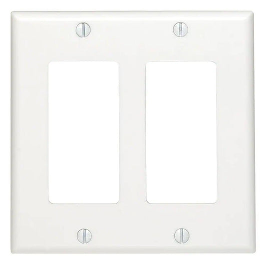 2-Gang Decorator/Decorator Wall Plate, White