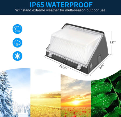 100W LED Wall Pack 80W 60W Tunable, 3 Color Switchable 15000LM (Eqv. 600W MH), IP65 Outdoor