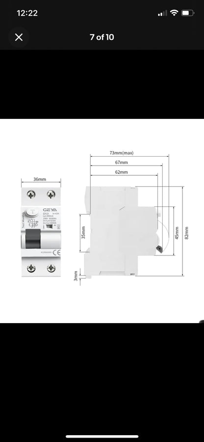 Circuit Breaker 2Pole 25Amp 30mA AC-Type RCCB