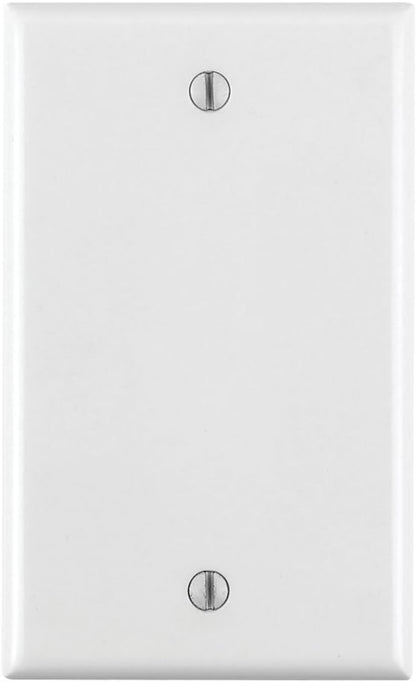 (10 Pack) Leviton 80714-W 1-Gang No Device Blank Wallplate, Standard Size, Thermoplastic Nylon, Box Mount, White