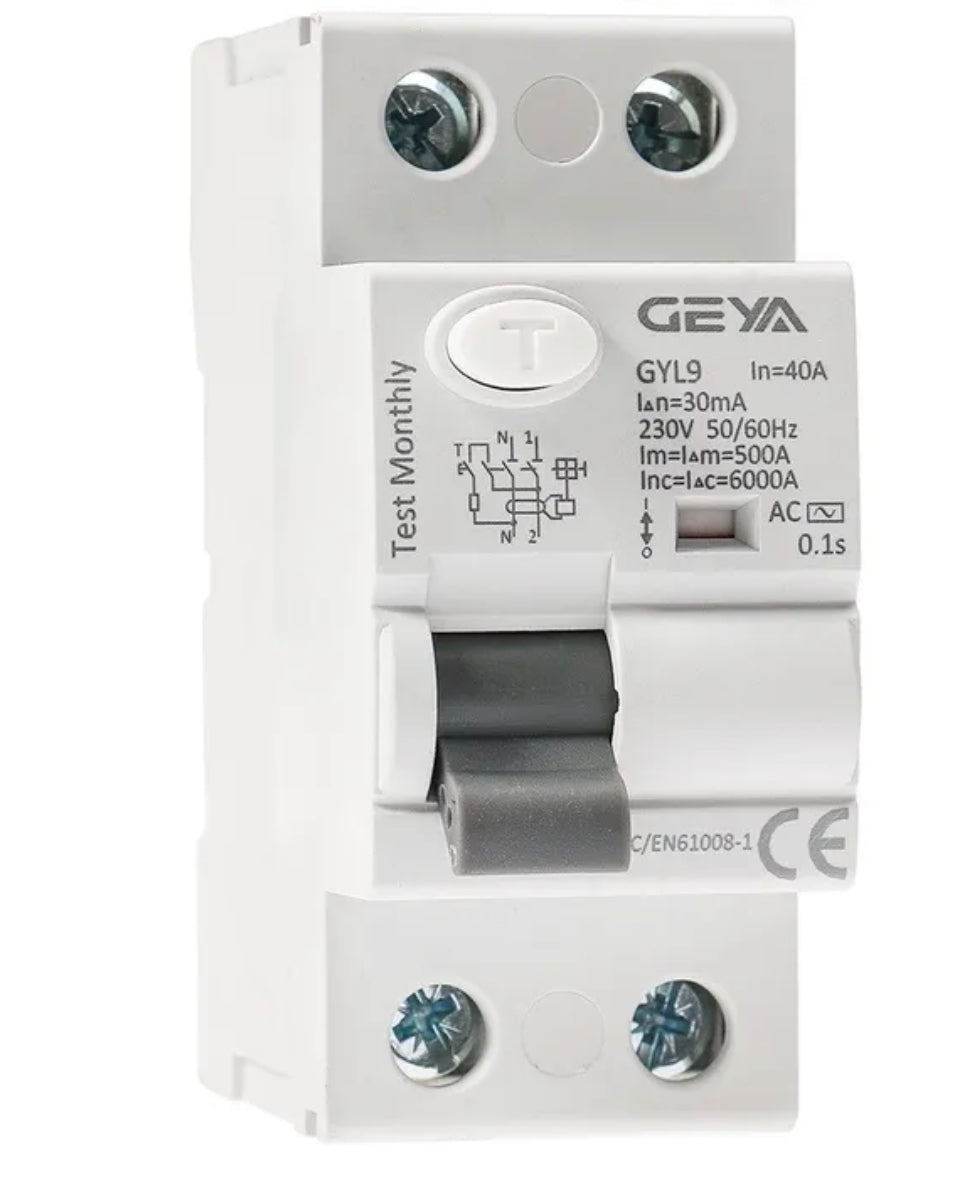 Circuit Breaker 2Pole 25Amp 30mA AC-Type RCCB