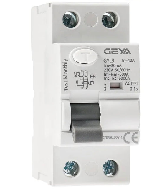 Circuit Breaker 2Pole 25Amp 30mA AC-Type RCCB