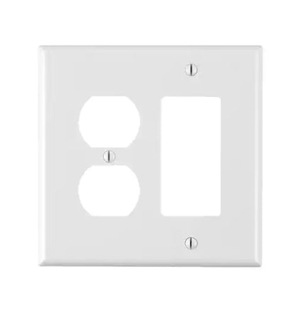 2-Gang Duplex/Decorator Wall Plate, White