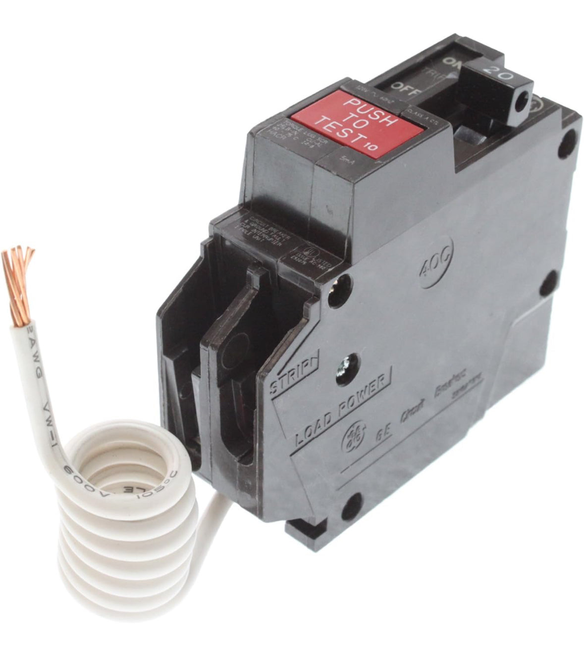 GE GFCI Circuit Breaker, 120-Volt, 1-Pole, 20-Amp, 22kAIC