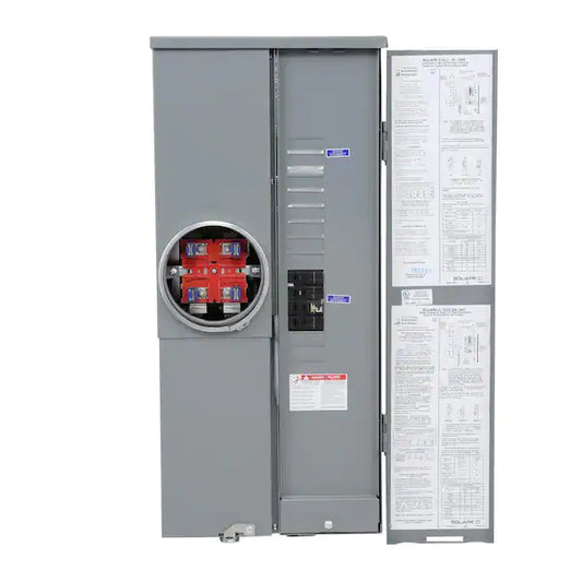 200 Amp 8-Space 16-Circuit Outdoor Ring-Type Overhead/Underground Surface Main Breaker CSED, Dual Disconnect