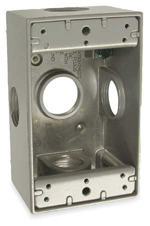 Weatherproof Box, 3/4 in Hub, 5 Holes