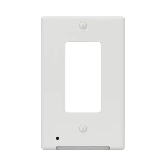 Decor Plastic Wall Plate with Nightlight - White