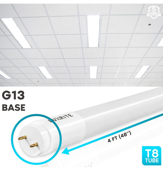 4FT T8 LED Tube Light, Type A+B, 18W=32W, 3 Colors 3500K | 4000K | 5000K, Single and Double End Powered, Plug and Play or Ballast Bypass, 2340 Lumens, F32T8, Frosted Cover