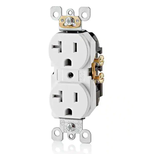 20 Amp Residential Grade Self Grounding Tamper Resistant Duplex Outlet, White (10pack)