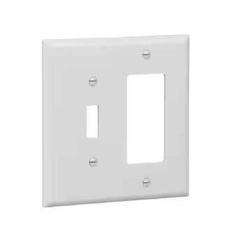 2-Gang Toggle/Decorator Wall Plate, White