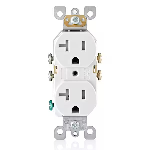 20 Amp Residential Grade Self Grounding Tamper Resistant Duplex Outlet, White (10pack)