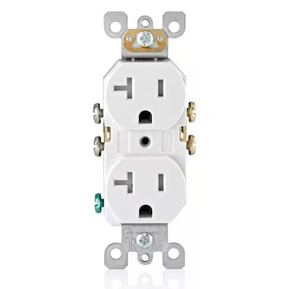 20 Amp Residential Grade Self Grounding Tamper Resistant Duplex Outlet, White (10pack)