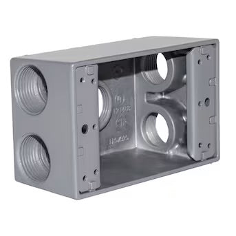 Sigma Engineered Solutions 1-Gang Gray Metal Weatherproof New Work Standard 3/4” Rectangular Exterior Electrical Box