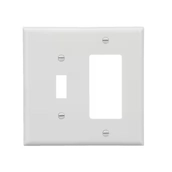 2-Gang Toggle/Decorator Wall Plate, White