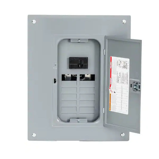 Homeline 100 Amp 12-Space 24-Circuit Indoor Main Breaker Plug-On Neutral Load Center with Cover