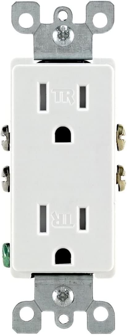 Leviton T5325-W 20 Pack 15Amp 125V Tamper Resistant Decora Duplex Receptacle, White