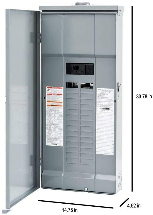 Square D - HOM3060M200PRBVP Homeline 200 Amp 30-Space 60-Circuit Outdoor Main Breaker Load Center - Value Pack (Plug-on Neutral Ready)