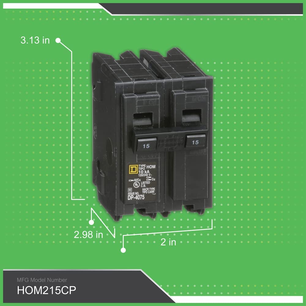 HOM215CP Homeline 15-Amp Double-Pole Circuit Breaker