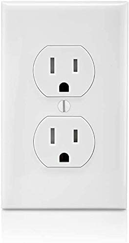 Leviton T5320-WMP M22-Straight Blade Tamper Resistant Duplex Receptacle, 125 V, 15 A, 2 Pole, 3 Wire, White, 1 Pack of 10