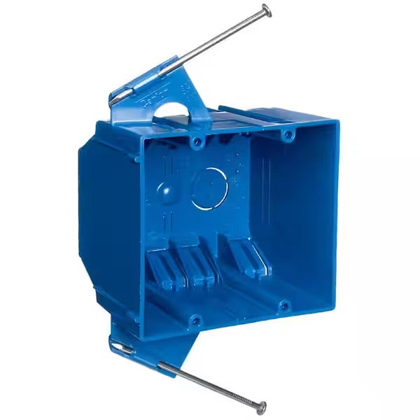 2-Gang 32 cu. in. Blue PVC New Work Electrical Switch and Outlet Box (pack of 10)