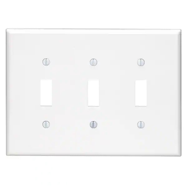 White 3-Gang Nylon Toggle Wall Plate (10-Pack)