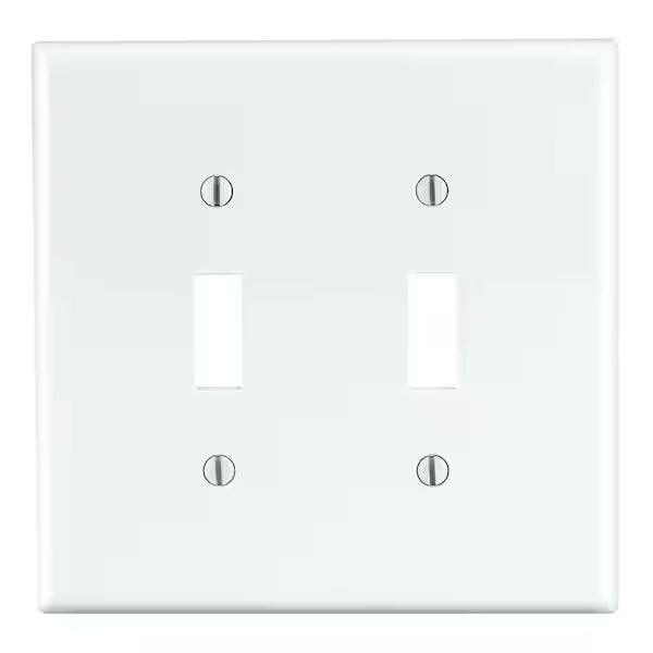 Leviton White 2-Gang Toggle Wall Plate (10-Pack)