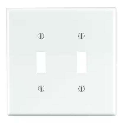 Leviton White 2-Gang Toggle Wall Plate (10-Pack)