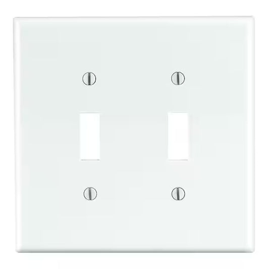 Leviton White 2-Gang Toggle Wall Plate (10-Pack)