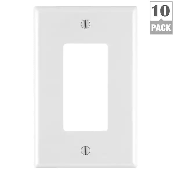 Decora 1-Gang White Decorator/Rocker Midway Nylon Wall Plate (10-Pack)