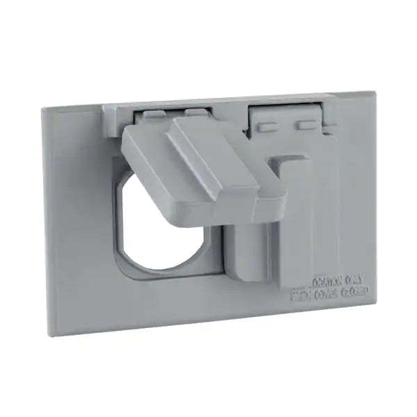 Gray 1-Gang Duplex Weatherproof Outlet Cover