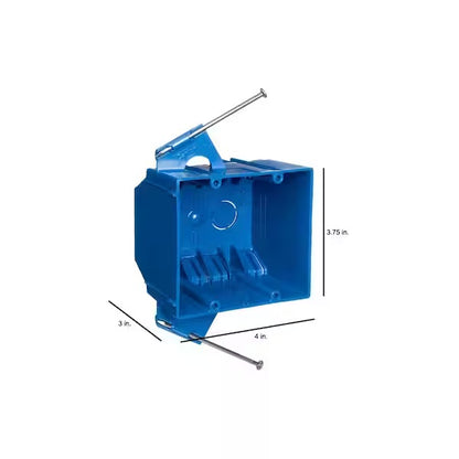 2-Gang 32 cu. in. Blue PVC New Work Electrical Switch and Outlet Box (pack of 10)